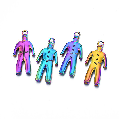 Rainbow Color Alloy Pendants, Cadmium Free & Lead Free, Suit