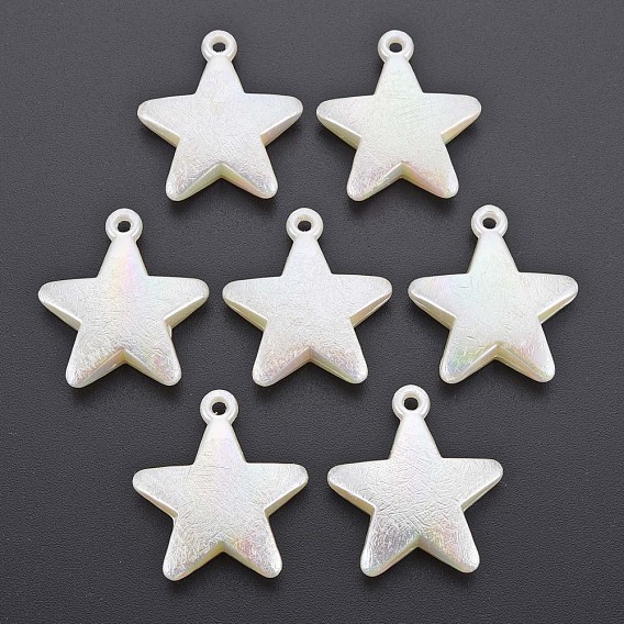 Electroplated ABS Plastic Imitation Pearl Pendants, Star