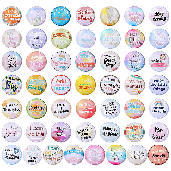 1Bag Glass Cabochons, Half Round
