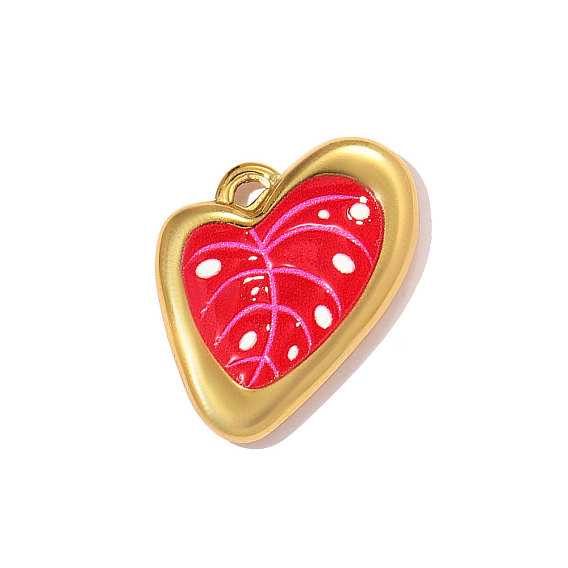 Печатные 304 подвески из нержавеющей стали, сердце прелести, ионное покрытие (ip), долговечный, зеркальная полировка