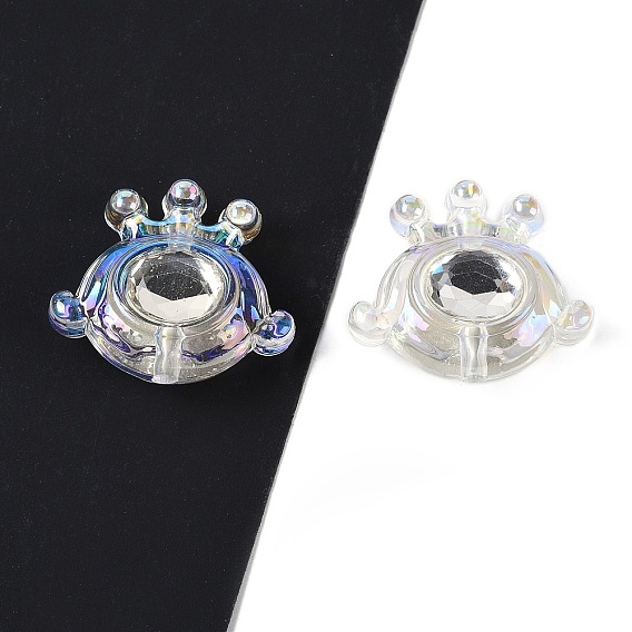 Прозрачные акриловые бусины с УФ-покрытием, со стразами, глаз