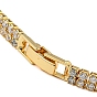 Rack Plating Brass Rectangle Link Bracelet, Cubic Zirconia Tennis Bracelets, Long-Lasting Plated, Cadmium Free & Lead Free