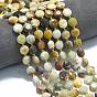 Натуральный цветок амазонитовые бусины пряди, граненый шестиугольный разрез, плоско-круглые, с бисером