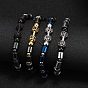 Alloy Bead Beaded Bracelets, Column and Dumbbell