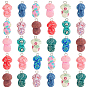 Handmade Polymer Clay Pendants, with Platinum Tone Iron Loop, 3D Mushroom