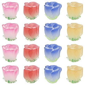 16 шт. 4 Цвета градиента непрозрачные акриловые бусины, цветок