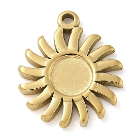 Ионное покрытие (ip) 304 подвеска из нержавеющей стали с кабошоном, солнце