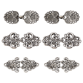 6 шт. 3 стили винтажный сплав свитер шаль клипсы броши, значок застежки на воротнике кардигана для женщин