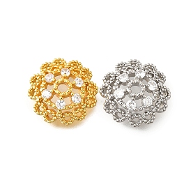 Колпачки для бусин из прозрачного кубического циркония с микропаве из латуни, долговечный, без кадмия и без свинца, стойки покрытие