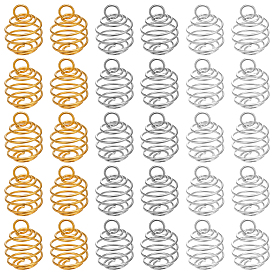 108 шт. 3 цвета нержавеющая сталь спиральные бусины клетка подвески, подвески с полыми весенними шариками