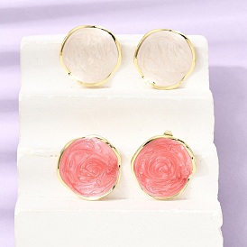 Серьги-гвоздики из латуни с эмалированными самородками, без свинца и без кадмия, реальный 18 k позолоченный, долговечный, стойки покрытие