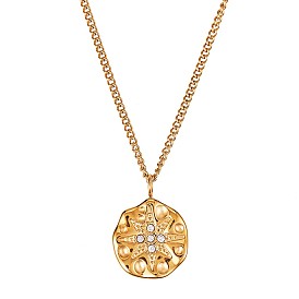 Ожерелье с кулоном в виде звезды из прозрачного кубического циркония, украшения из титановой стали для женщин