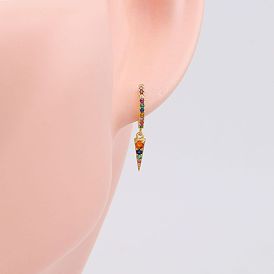 925 Sterling Silver Colorful Stone Fashion Creative Earrings with Unique Design