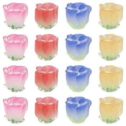 16 шт. 4 Цвета градиента непрозрачные акриловые бусины, цветок