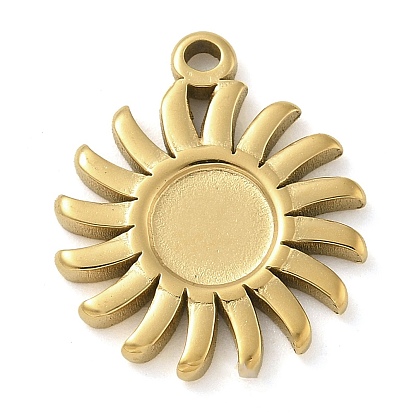 Ионное покрытие (ip) 304 подвеска из нержавеющей стали с кабошоном, солнце