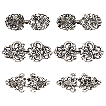 6 шт. 3 стили винтажный сплав свитер шаль клипсы броши, значок застежки на воротнике кардигана для женщин