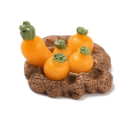Cabuchones de resina opacos, rábanos