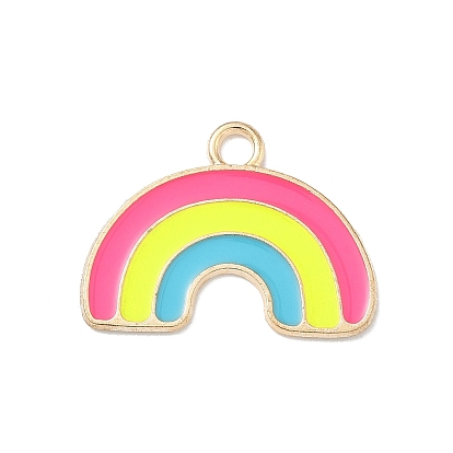 Подвески из эмали и сплава, радужные прелести, золотые