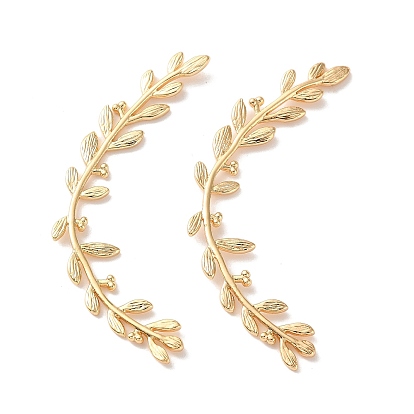 Cabochons de bronce, hoja de rama de olivo