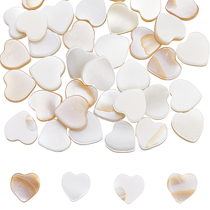 2 нити из натуральных пресноводных бусин из ракушек, сердце