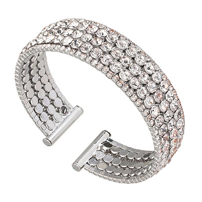 Sparkling Rhinestone Stretch Bracelet with Claw Chains for Women