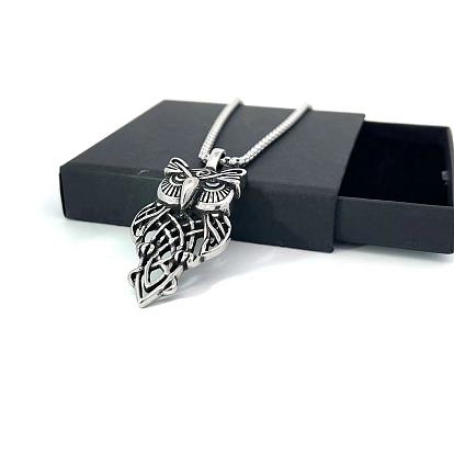 Ожерелья из нержавеющей стали с подвеской в виде совы в стиле скандинавского викинга