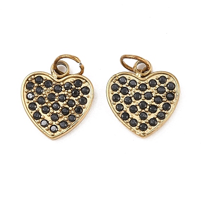 304 подвески из нержавеющей стали, сердце прелести, со стразами, ионное покрытие (ip), с целью перехода в кольце