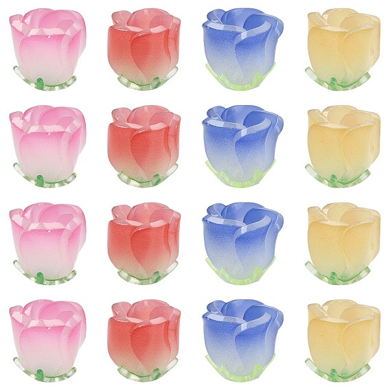 16 шт. 4 Цвета градиента непрозрачные акриловые бусины, цветок