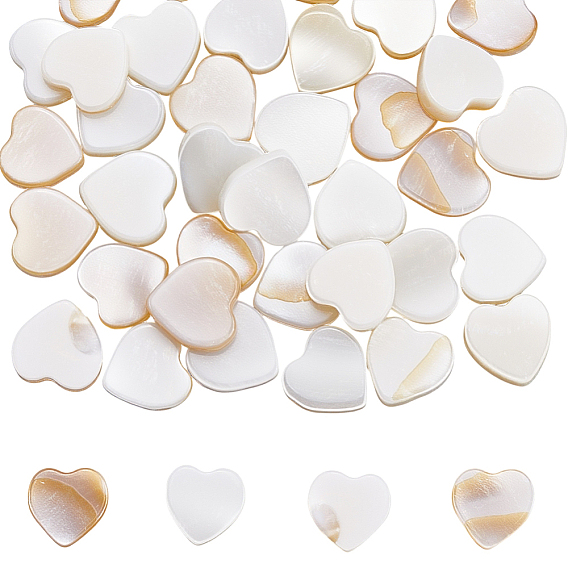 2 нити из натуральных пресноводных бусин из ракушек, сердце