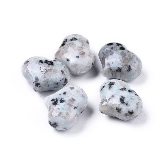 Natural Sesame Jasper/Kiwi Jasper Heart Love Stone, Pocket Palm Stone for Reiki Balancing