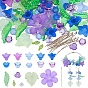 DIY Flower Leaf Finding Kits, Including Transparent Acrylic Pendants, Acrylic Beads Caps