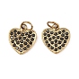 304 подвески из нержавеющей стали, сердце прелести, со стразами, ионное покрытие (ip), с целью перехода в кольце
