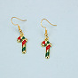 Adorable Christmas Candy Cane Jewelry Set - Necklace, Earrings & Charm Bracelet