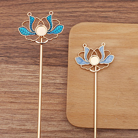 Ancient Style Alloy Hair Stick Finding, for DIY Jewelry Accessorie, Flower