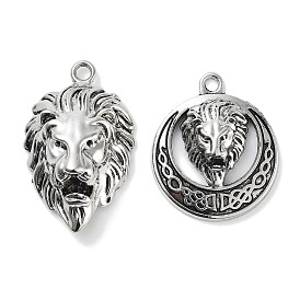 Tibetan Style Alloy Pendants, Lion