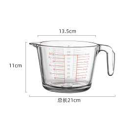 Tasses à mesurer en verre à haute teneur en borosilicate, avec une poignée, outil de cuisson bricolage