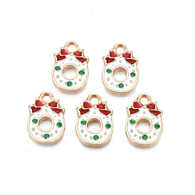Crémaillère placage pendentifs en émail d'alliage, sans cadmium et sans nickel et sans plomb, or et de lumière, guirlande de noël
