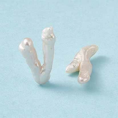 Baroque Natural Keshi Pearl Beads, Letter V Shape