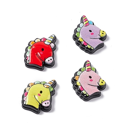 Opaque Resin Cabochons, Unicorn