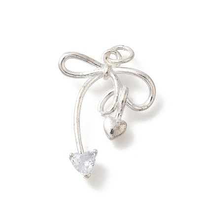 Подвески-банты из латуни с микропаве из кубического циркония, долговечный, без свинца и без кадмия