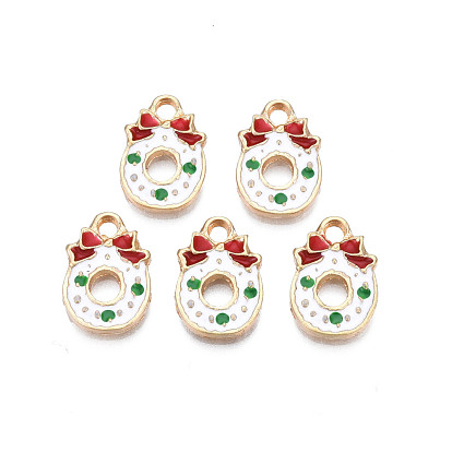 Crémaillère placage pendentifs en émail d'alliage, sans cadmium et sans nickel et sans plomb, or et de lumière, guirlande de noël
