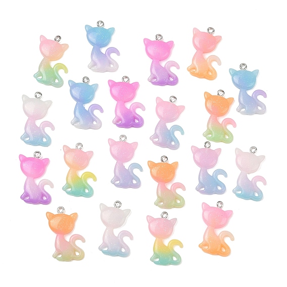 Подвески из смолы, с железной фурнитурой, форма кошки