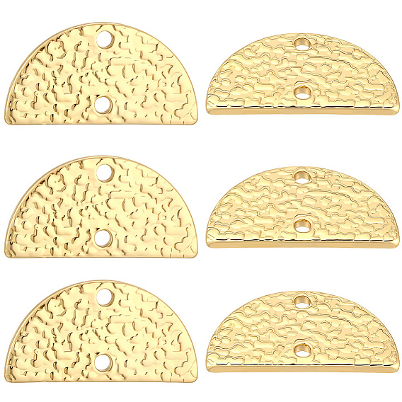35pcs charmes de connecteur en laiton, sans cadmium et sans nickel et sans plomb, , maillons demi-ronds