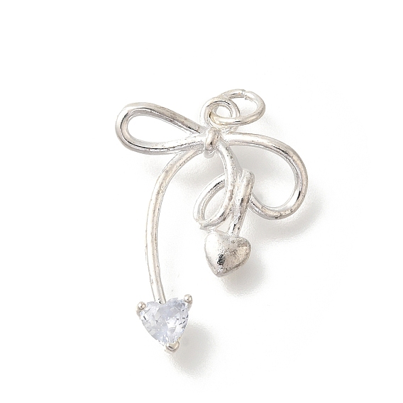 Подвески-банты из латуни с микропаве из кубического циркония, долговечный, без свинца и без кадмия