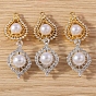 Alloy Rhinestone Pendants, with ABS Plastic Beads, Teardrop