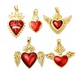 Латунные микро проложить кубического циркония подвески, без кадмия, без никеля и без свинца, Эмаль стиле, святое сердце