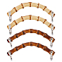 4Pcs Wooden Bag Handles, with Metal Clasps, for DIY Craft Sewing, Purse Bag Making