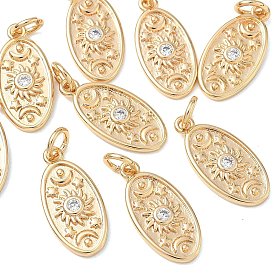 Подвески Shegrace из латуни с прозрачными кубическими циркониями, овал с солнечными подвесками, без кадмия и без свинца и без никеля