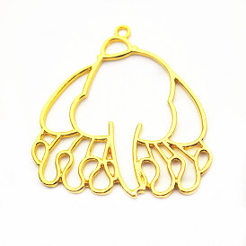 Alloy Open Back Bezel Pendants, For DIY UV Resin, Epoxy Resin, Pressed Flower Jewelry, Elephant
