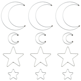 20 шт. 4 стили железное кольцо для плетения сетки/паутинки своими руками с перьями, макраме и вязание узлов, Луна и звезды